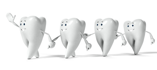 3d rendered illustration of a tooth character - obrazy, fototapety, plakaty