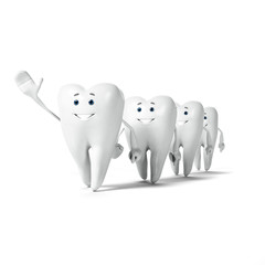 3d rendered illustration of a tooth character