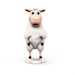 3d rendered illustration of a funny sheep