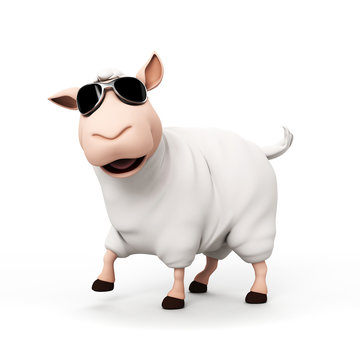 3d rendered illustration of a funny sheep
