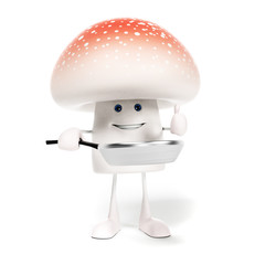 3d rendered illustration of a mushroom character