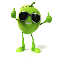 3d rendered illustration of a lime character