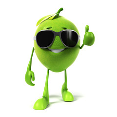 3d rendered illustration of a lime character