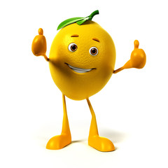 3d rendered illustration of a lemon character