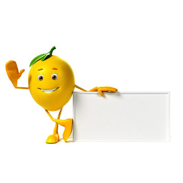 3d rendered illustration of a lemon character
