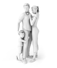 3d rendered illustration of a family