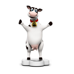 3d rendered illustration of a toon cow