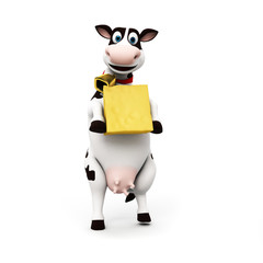 3d rendered illustration of a toon cow