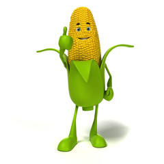 3d rendered illustration of a corn cob character © Sebastian Kaulitzki