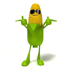 3d rendered illustration of a corn cob character © Sebastian Kaulitzki