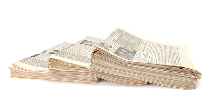 newspapers isolated on white background