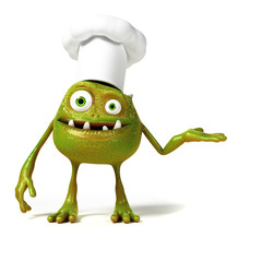 3d rendered illustration of a funny bacteria toon