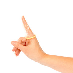 Condom on finger