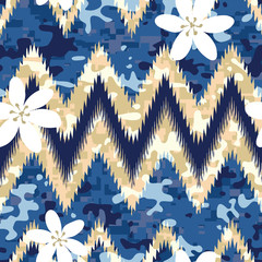 Hawaiian Camouflage Shirt Seamless Background Pattern