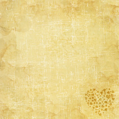 Fototapeta premium Heart icon on old paper background