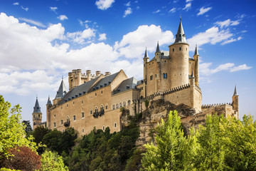 The famous Alcazar of Segovia, Castilla y Leon, Spain - obrazy, fototapety, plakaty