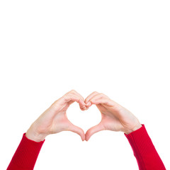 Fototapeta premium Female hands showing heart sign