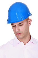 Young architect musing