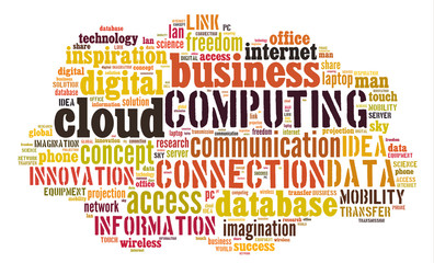 Cloud computing pictogram on white background