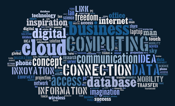 Cloud computing pictogram on blue background