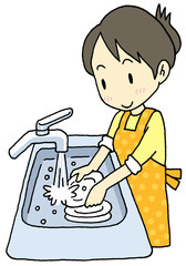 食器洗い女性