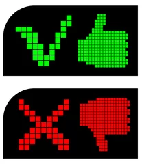 Cercles muraux Pixels Symboles vrais et faux