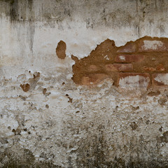 cracked concrete old brick wall