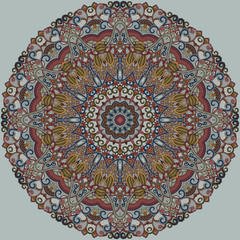 Ornamental pattern round. Multicolor mandala