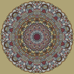 Ornamental pattern circle. Multicolor mandala