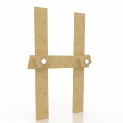 One letter wooden alphabet,