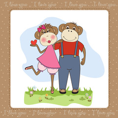 monkeys couple in love