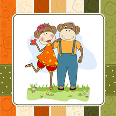 monkeys couple in love
