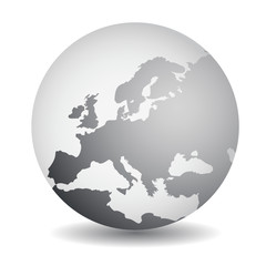 Europe Globe Grey