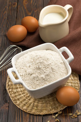 Flour, eggs and milk