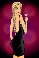 Elegant woman with cocktail