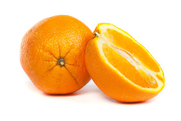Fresh orange and a half part of orange