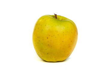 A shiny green apple isolated on white