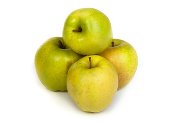 A shiny green apple isolated on white