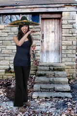 Woman with Sombrero and Marionette