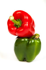 Group of seet bell peppers isolated on white