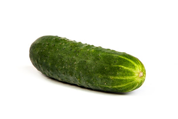 Five Fresh Cucumbers isolated on white