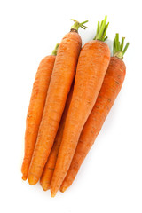 Bunch of fresh carrot isolated on white