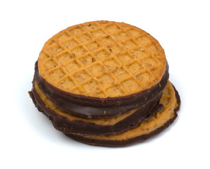 Chocolate chip cookies isolated on white background