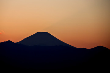 fujiama shape at sunset