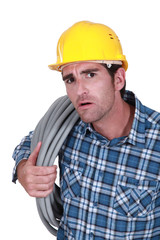 plumber looking stunned