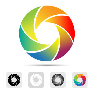 Colorful camera shutter logo ,Illustration eps10