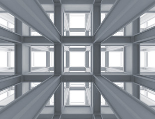 Obraz premium Internal space of a modern braced construction