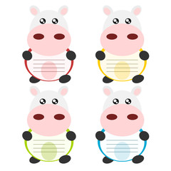 Cartoon cow memo illustration