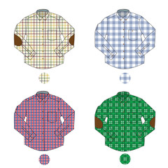 Illustration of  men's check shirts