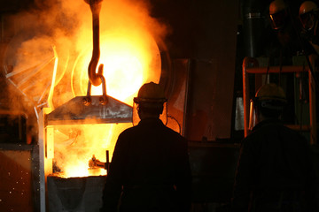 Smelting metal liquid iron foundry
